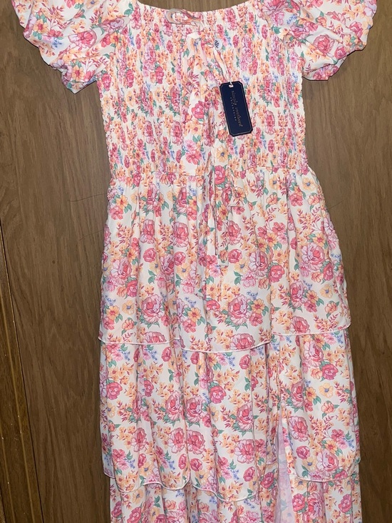 Simply Southern Dresses & Skirts - Simply Southern Pink Multi Floral Smocked Tiered Dress